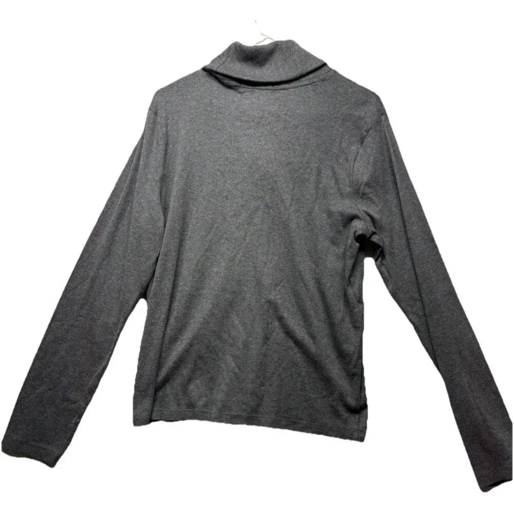 Lauren Ralph Lauren Gray Cotton Shawl Collar Toggle Button Sweater Womens Large